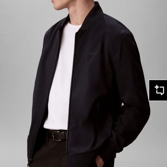 Calvin Klein CK Bomber Zip Black Jacket - Picture 3 of 11